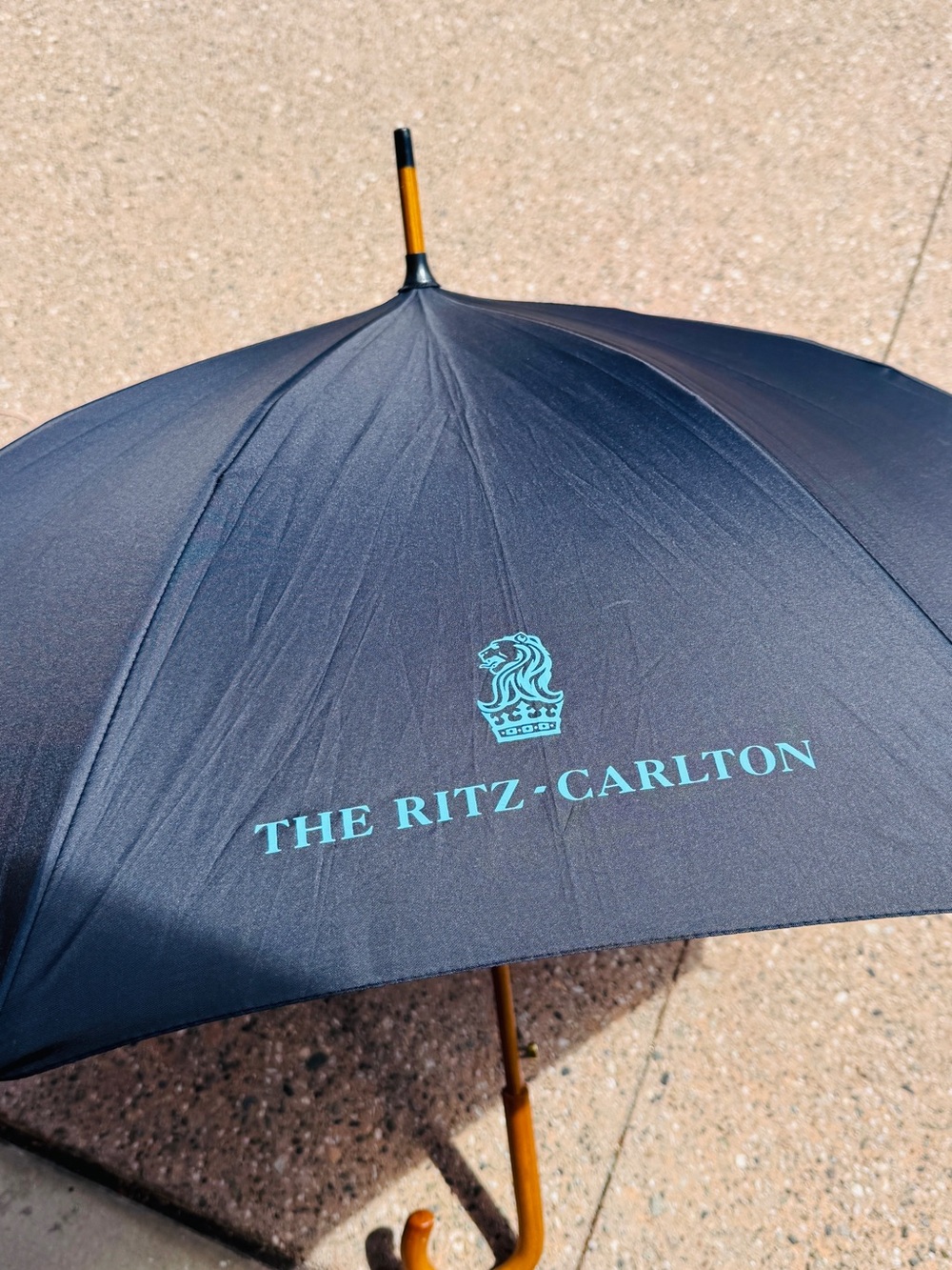 Ritz Carlton Navy Blue Logo Umbrella purchased at Half Moon Bag Resort for 475